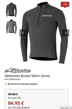 Termo dres Alpinestars Booter warm jersey M