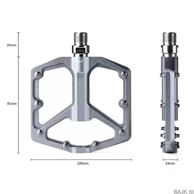 MTB FLAT Pedala lahka 300g črna rdeča modra vijolična