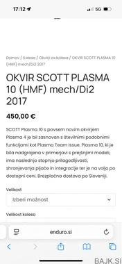 OKVIR SCOTT PLASMA 10 (HMF) mech/Di2 2017