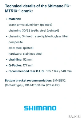 Prodam gonilko Shimano FC-MT510.  175mm