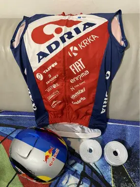 KOLESARSKI BREZROKAVNIK ADRIA + ČELADA + KRMILNI TRAK, 60€