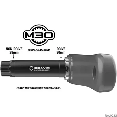 Praxis Works Alba Crankset - M30 - 2x 172.5mm