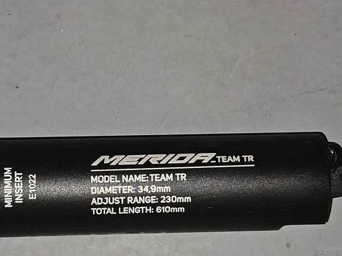 Potopna sedežna opora 230mm Merida Team TR, 34.9mm