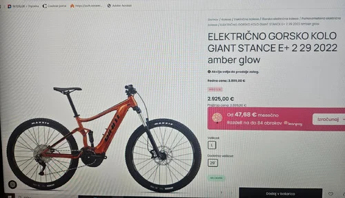 Giant Stance E+2, skoraj nov