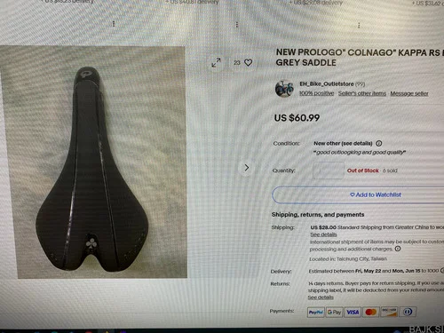 KOLESARSKI SEDEŽ PROLOGO COLNAGO rabljen 100km,30€