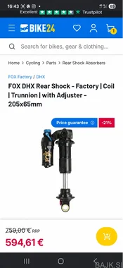 Fox DHX 2pos 205x65