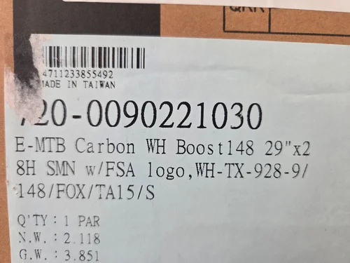 FSA i29 carbon rims - 29