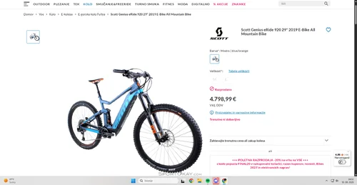Električno gorsko kolo znamke Scott / Genius Eride 920